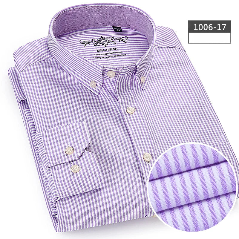 Camisa Hombre Algodón Manga Larga Slim Fit Formal