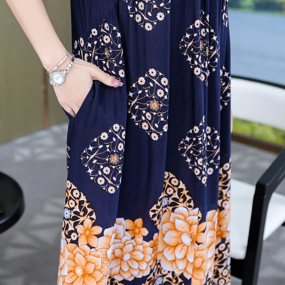 Casual Loose Cotton Short Sleeve Dress