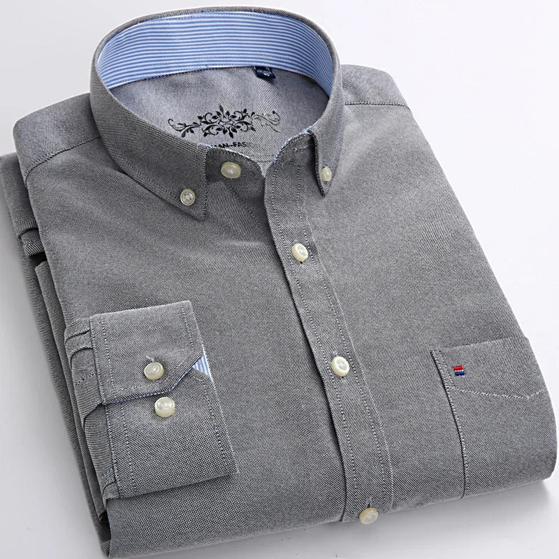 Camisa Hombre Algodón Manga Larga Slim Fit Formal