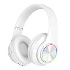 Casque de jeu sans fil avec microphone et lumière colorée