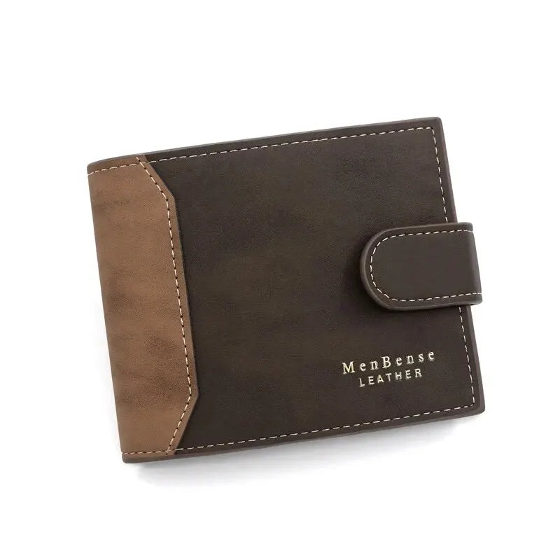 Billetera Corta Cuero PU Para Hombre con Broche