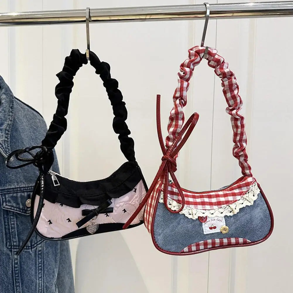 Bolso de Hombro Mujer Cinta de Encaje Escolar