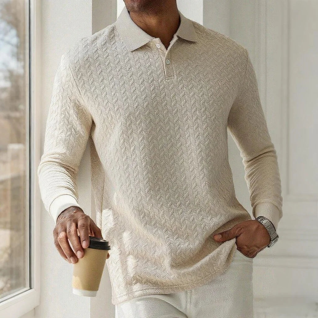Polo Hombre Manga Larga Alta Calidad Casual /Negocios
