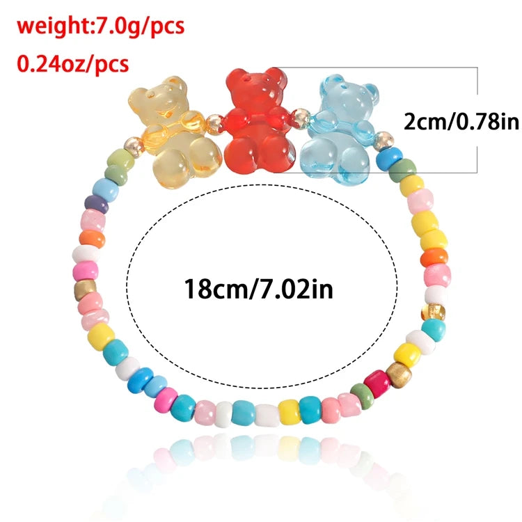 Conjunto de Collar y Pulsera Colgante Oso Bohemio