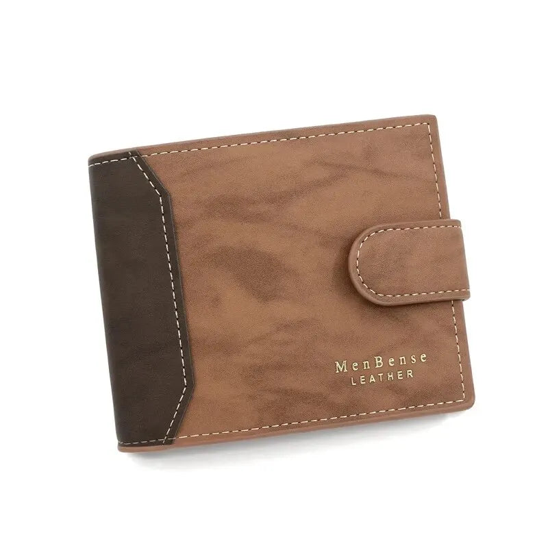 Billetera Corta Cuero PU Para Hombre con Broche