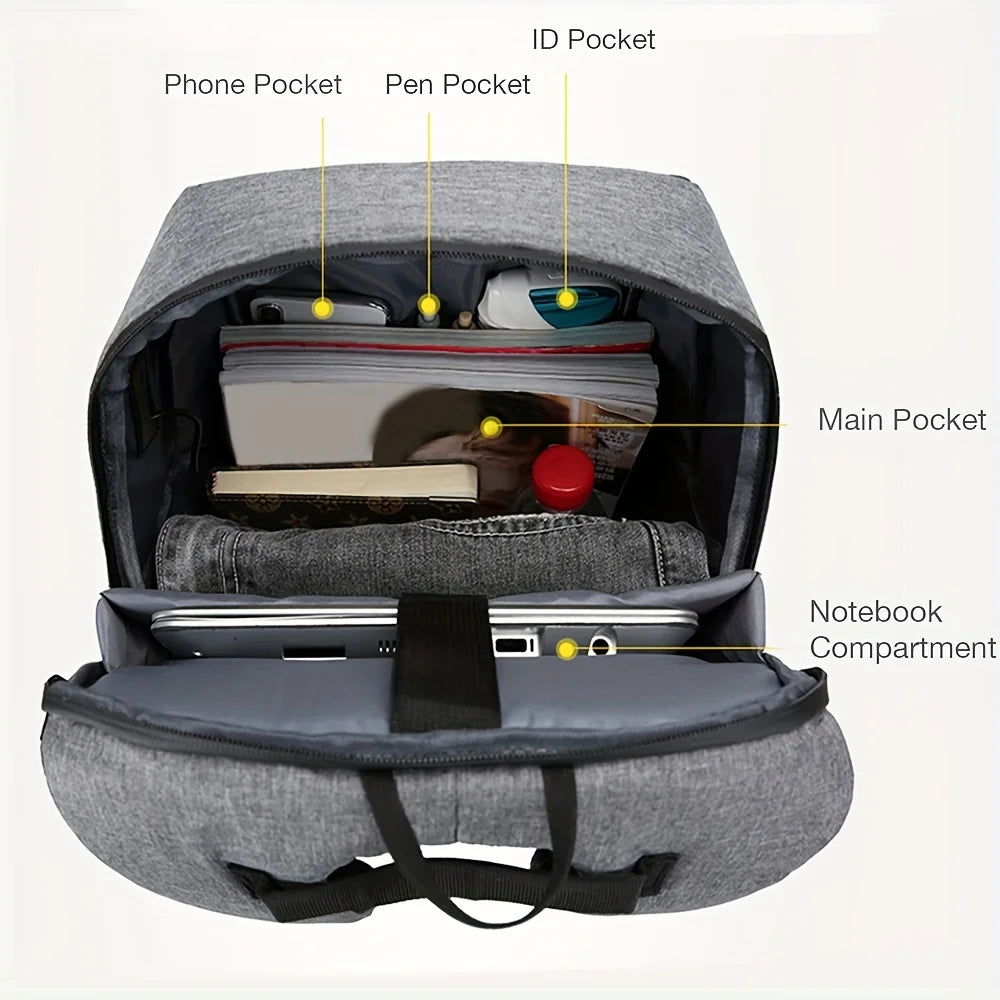 Mochila Antirrobo Hombre 15" Negocios Multifuncional Puerto USB