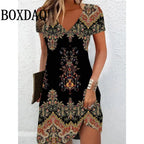 Vestido Casual Vintage Mujer Cuello en V