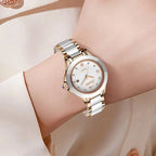 Montre-bracelet en or rose étanche pour femme