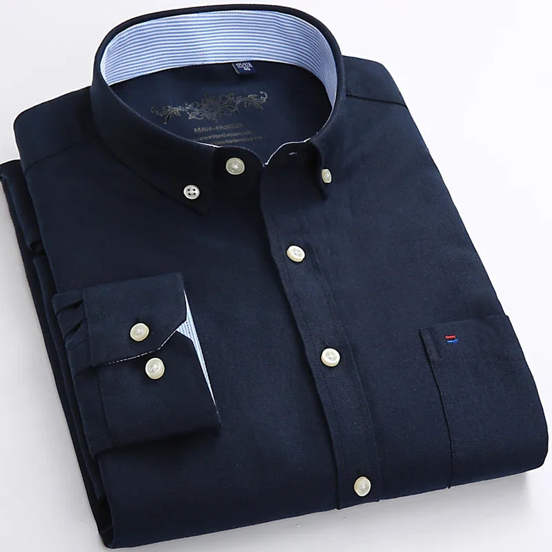 Camisa Hombre Algodón Manga Larga Slim Fit Formal