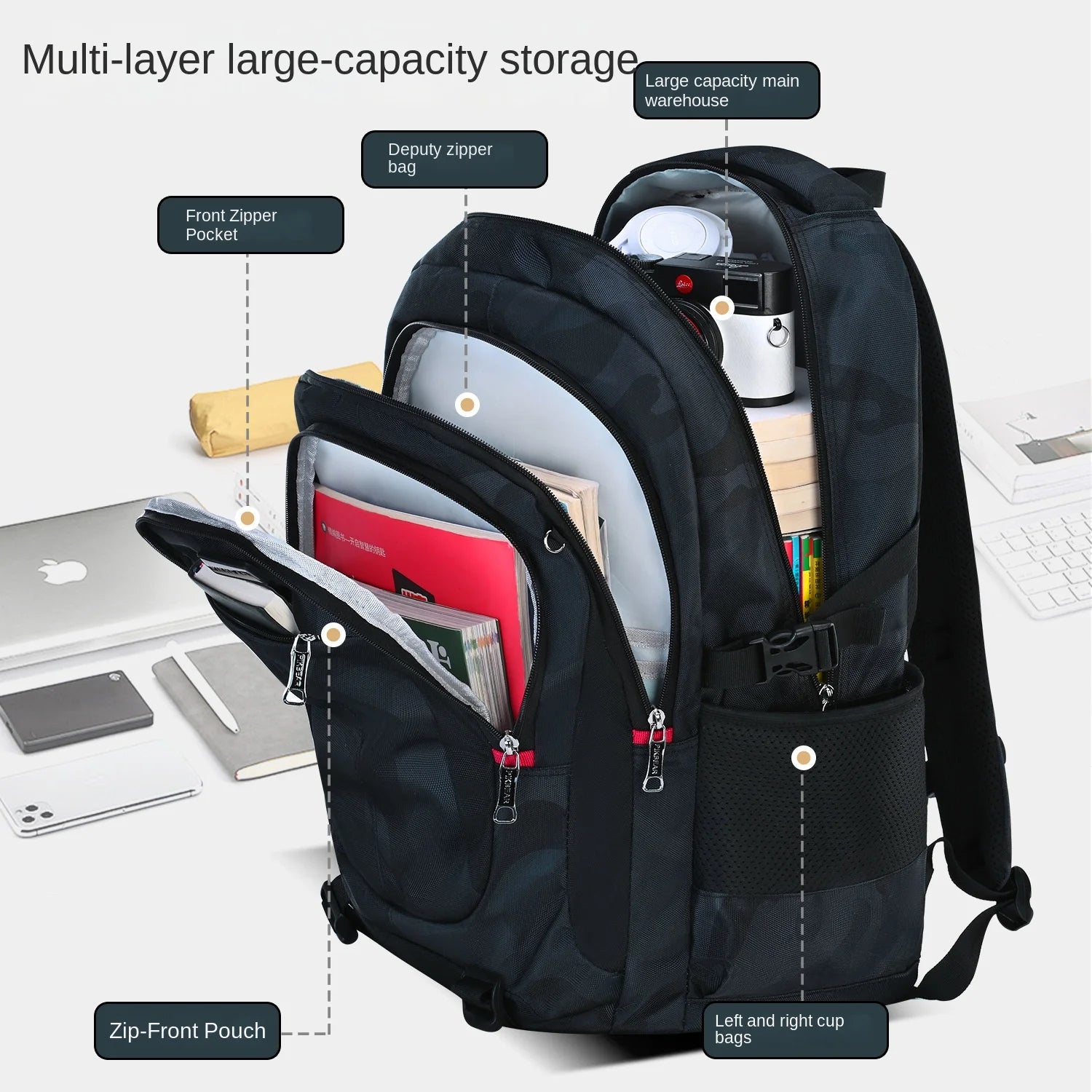 Mochila Escolar Juvenil con Depósito Para Laptop Multiuso