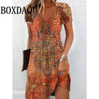 Vestido Casual Vintage Mujer Cuello en V