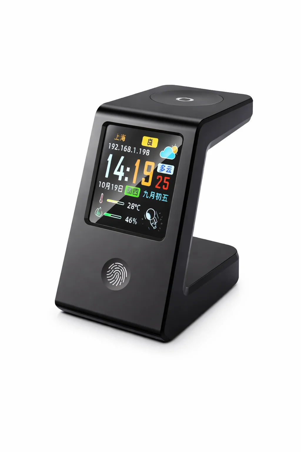 Reloj de Mesa Digital WiFi con Carga Inalámbrica para Relojes