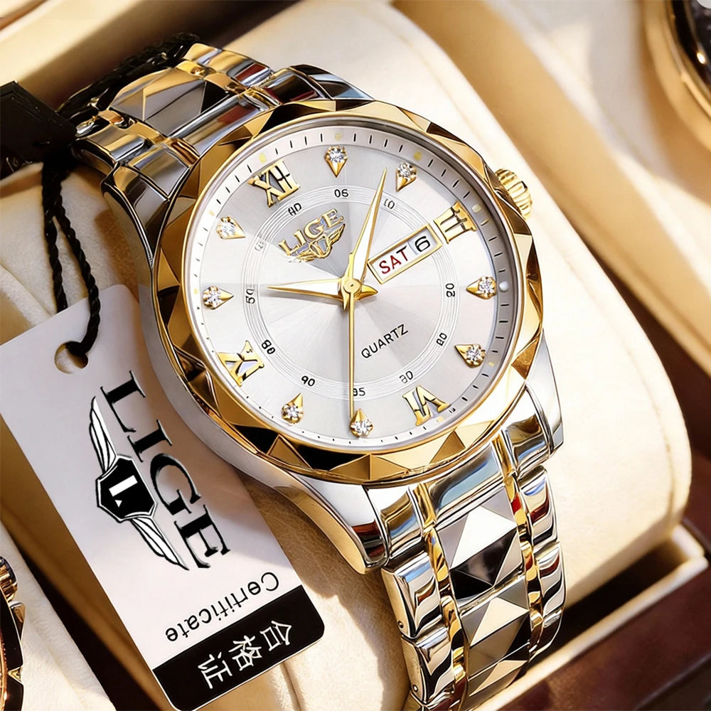 Reloj Hombre LIGE Cuarzo Acero Inoxidable Luminoso Resistente al Agua