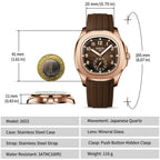 Reloj de Cuarzo NIBOSI AQUANAUT 2653 Para Hombre, Resistente al Agua, Luminoso con Fecha Automática
