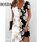 Vestido Casual Vintage Mujer Cuello en V