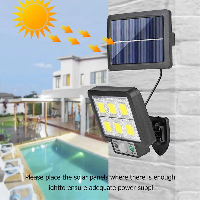 Lámpara Solar LED de Pared con Sensor de Movimiento