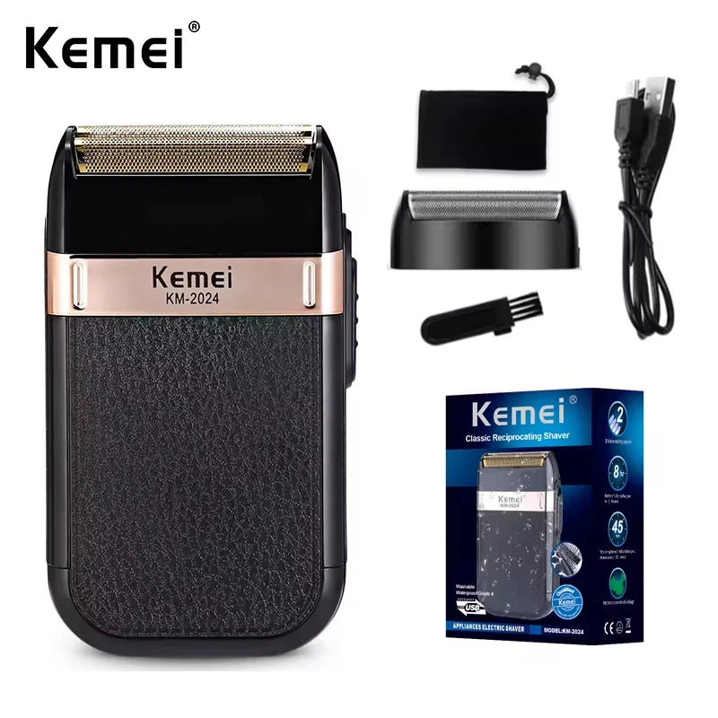 Afeitadora Eléctrica Kemei KM-2024 Recargable USB Barba
