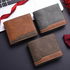Portefeuille court en cuir PU pour homme rétro porte-monnaie