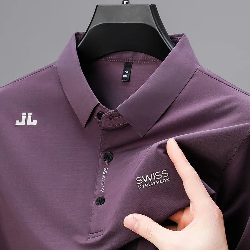 Polo Hombre Casual Negocios Manga Corta con Insignia