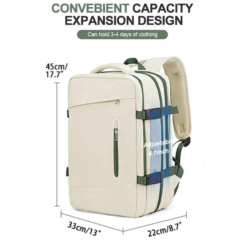 Mochila Likros Expandible 40L Impermeable Puerto USB