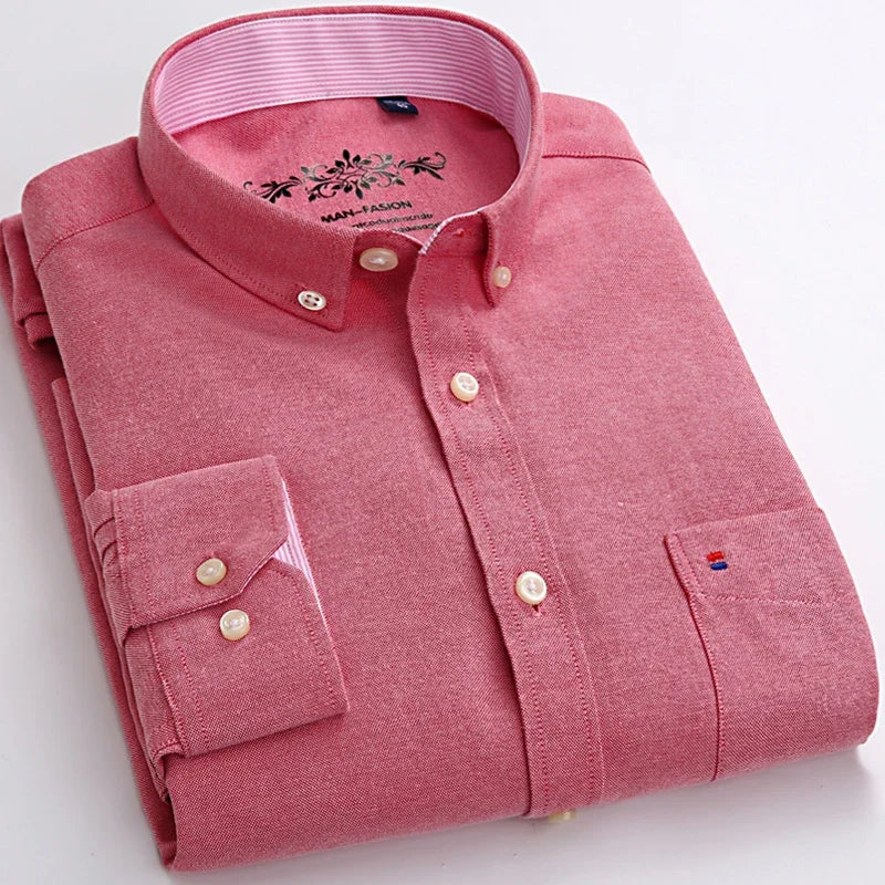 Camisa Hombre Algodón Manga Larga Slim Fit Formal
