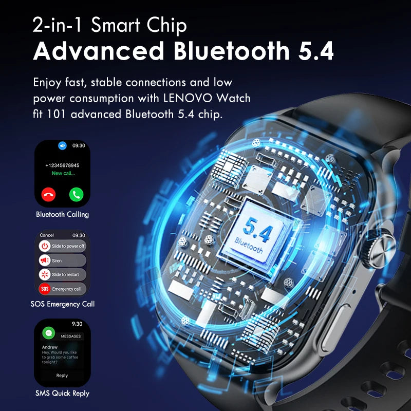 Lenovo Fit F101 - Reloj Inteligente con Pantalla 1.96" AMOLED