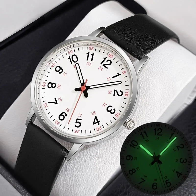 Reloj Luminoso Casual con Correa de Cuero para Mujer