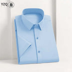 Camisa Hombre Manga Corta Color Sólido Anti arrugas