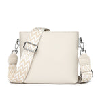 Sac bandoulière en cuir pour femme avec large lanière