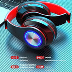 Casque de jeu sans fil avec microphone et lumière colorée