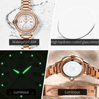 Montre OLEVS de Luxe pour Femme avec Diamants et Date Automatique