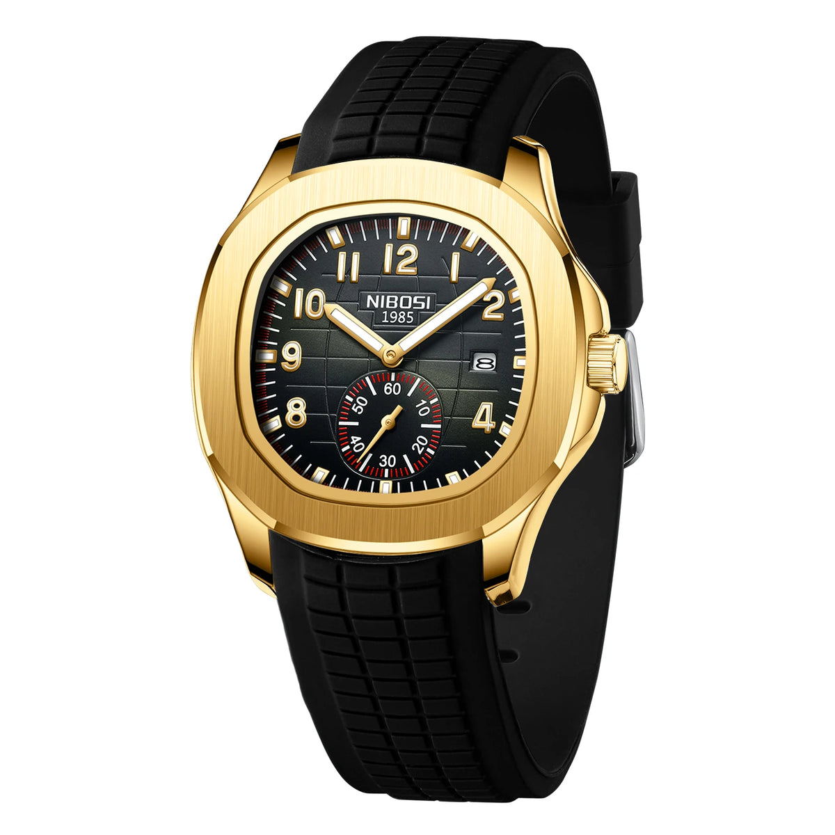 Montre à quartz NIBOSI AQUANAUT 2653 pour homme, étanche, lumineuse avec date automatique