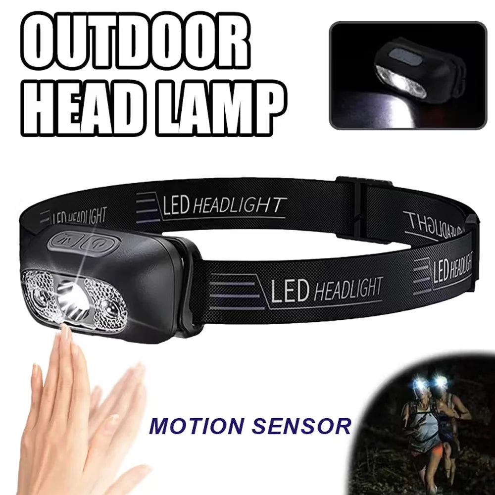 Linterna Frontal LED con Sensor de Inducción Camping