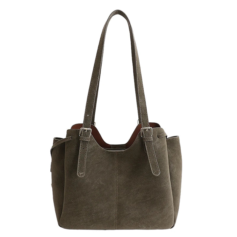 Bolso Tote de Gamuza para Mujer Retro Minimalista