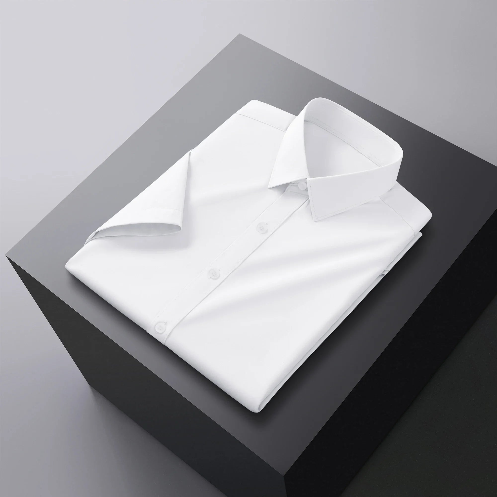 Camisa Hombre Manga Corta Color Sólido Anti arrugas