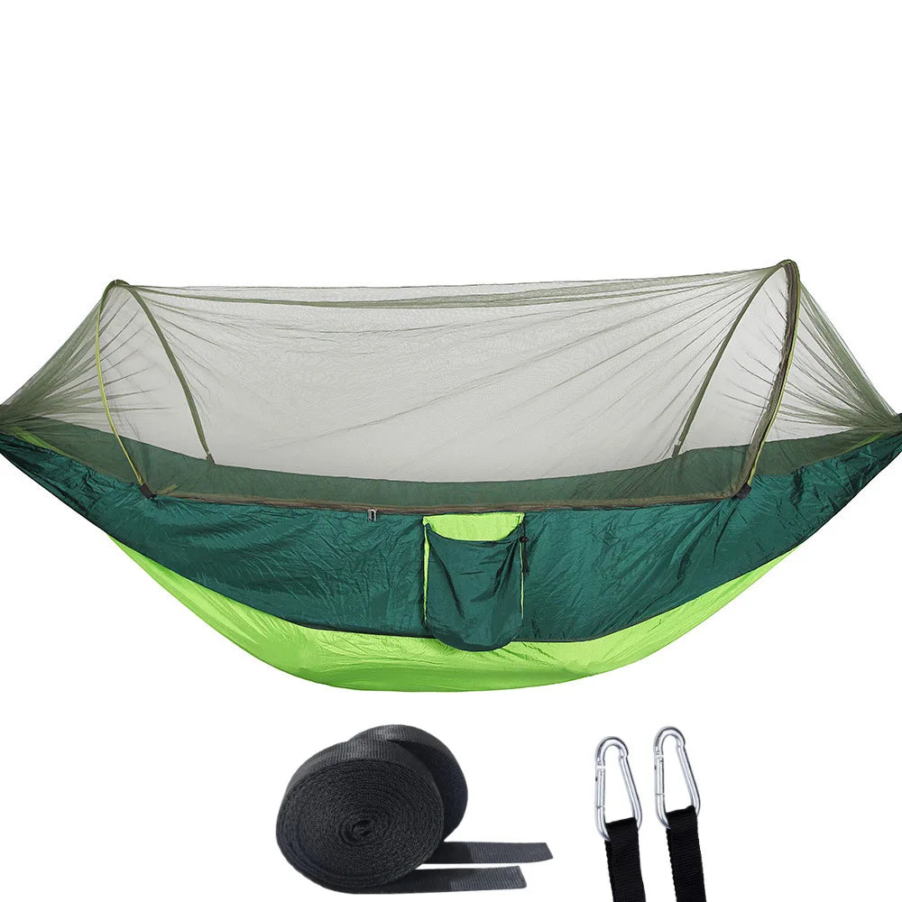 Hamaca Camping 2 en 1 con Red Mosquitera Nylon Ultraligera