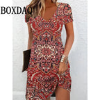 Vestido Casual Vintage Mujer Cuello en V